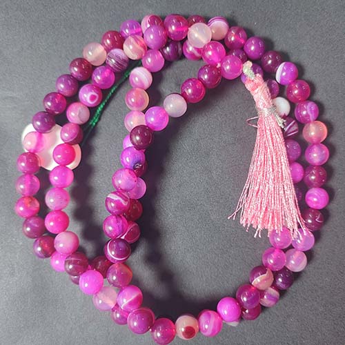 Banded Agate (Pink) 8mm Mala